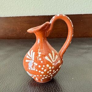 Mini Terracotta Vase with White Dots Handcrafted in Mexico